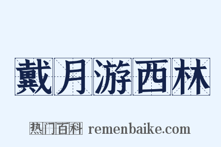 戴月游西林是什么意思的图片